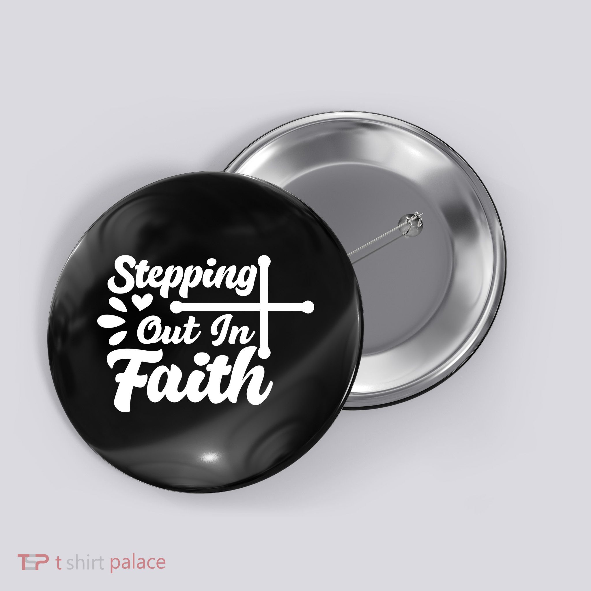 Strpping Out In Faith Button