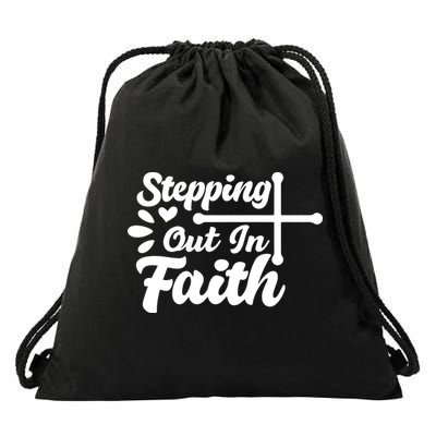 Strpping Out In Faith Drawstring Bag