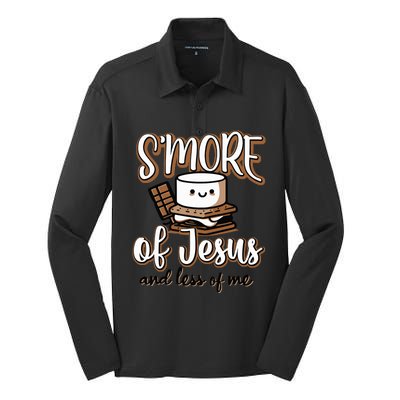 Smore Of Jesus And Less Of Me Silk Touch Performance Long Sleeve Polo