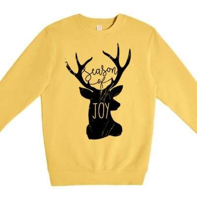 Season Of Joy Reindeer Xmas Pajama Vintage Christmas Gift Premium Crewneck Sweatshirt