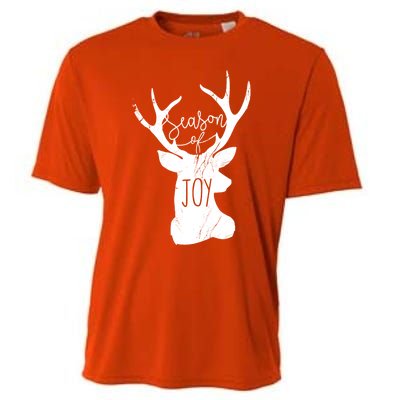 Season Of Joy Reindeer Xmas Pajama Vintage Christmas Gift Cooling Performance Crew T-Shirt