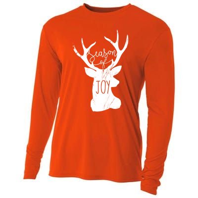 Season Of Joy Reindeer Xmas Pajama Vintage Christmas Gift Cooling Performance Long Sleeve Crew