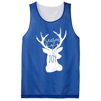 Season Of Joy Reindeer Xmas Pajama Vintage Christmas Gift Mesh Reversible Basketball Jersey Tank