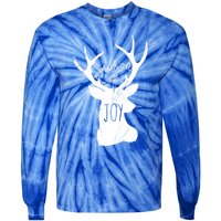 Season Of Joy Reindeer Xmas Pajama Vintage Christmas Gift Tie-Dye Long Sleeve Shirt