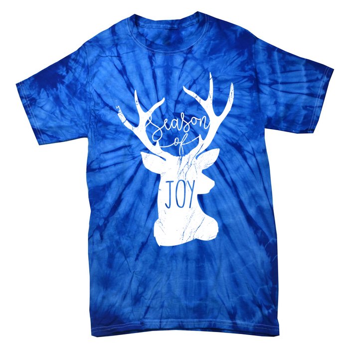 Season Of Joy Reindeer Xmas Pajama Vintage Christmas Gift Tie-Dye T-Shirt