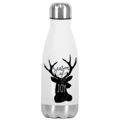 Season Of Joy Reindeer Xmas Pajama Vintage Christmas Gift Stainless Steel Insulated Water Bottle