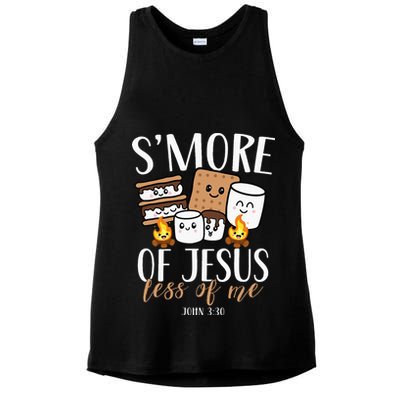 Smore Of Jesus Less Of Me Christian Camper Ladies PosiCharge Tri-Blend Wicking Tank