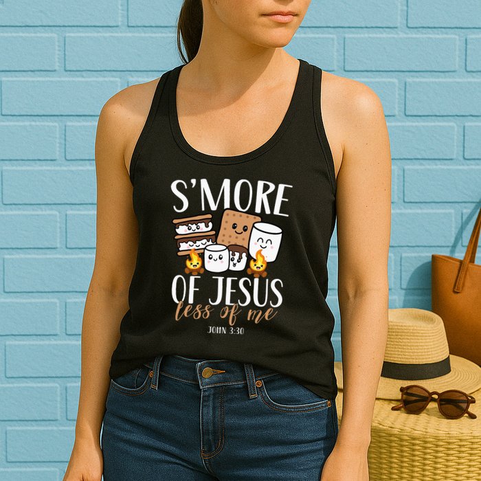 Smore Of Jesus Less Of Me Christian Camper Womens Tank Top