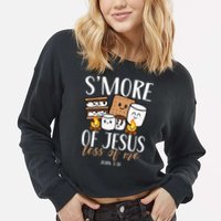 Smore Of Jesus Less Of Me Christian Camper Cropped Pullover Crew