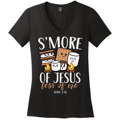 Smore Of Jesus Less Of Me Christian Camper Women's V-Neck T-Shirt