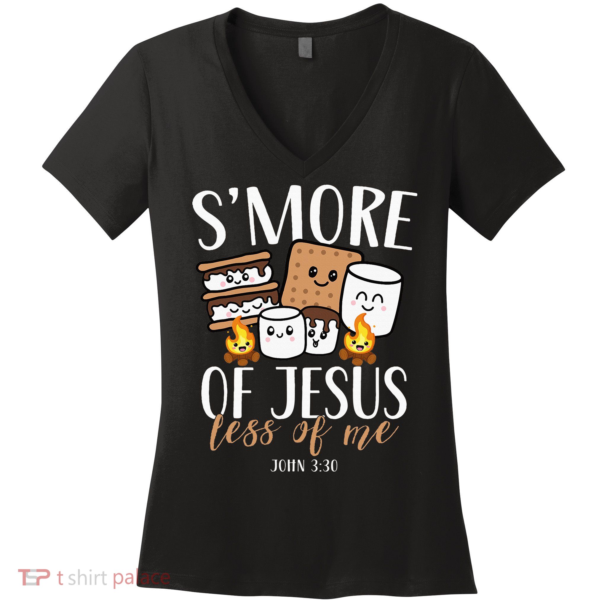 Smore Of Jesus Less Of Me Christian Camper Women's V-Neck T-Shirt