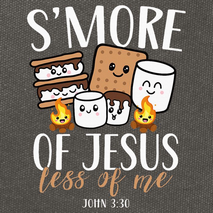 Smore Of Jesus Less Of Me Christian Camper Cotton Canvas Backpack