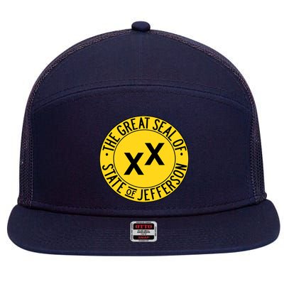 State Of Jefferson Secession Conservative 7 Panel Mesh Trucker Snapback Hat
