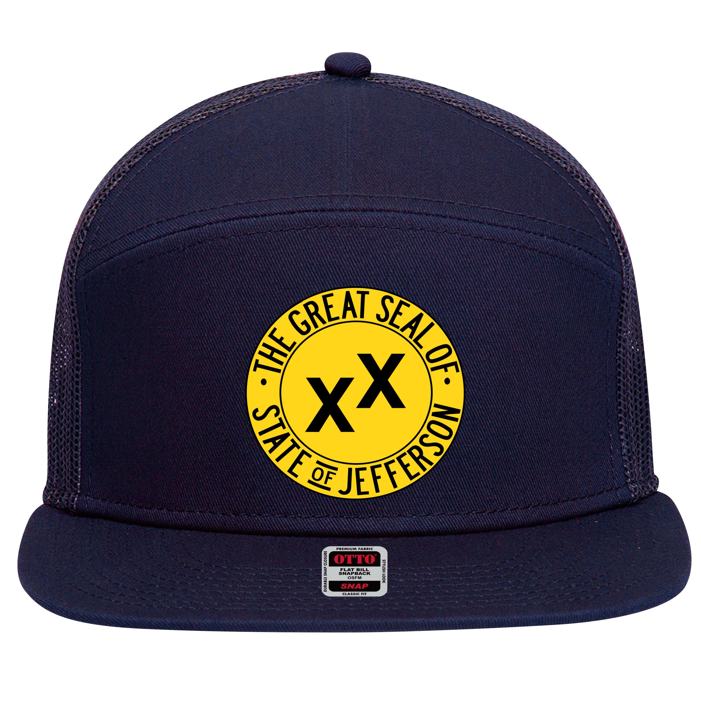 State Of Jefferson Secession Conservative 7 Panel Mesh Trucker Snapback Hat