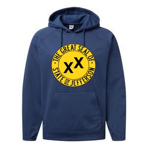 State Of Jefferson Secession Conservative Performance Fleece Hoodie