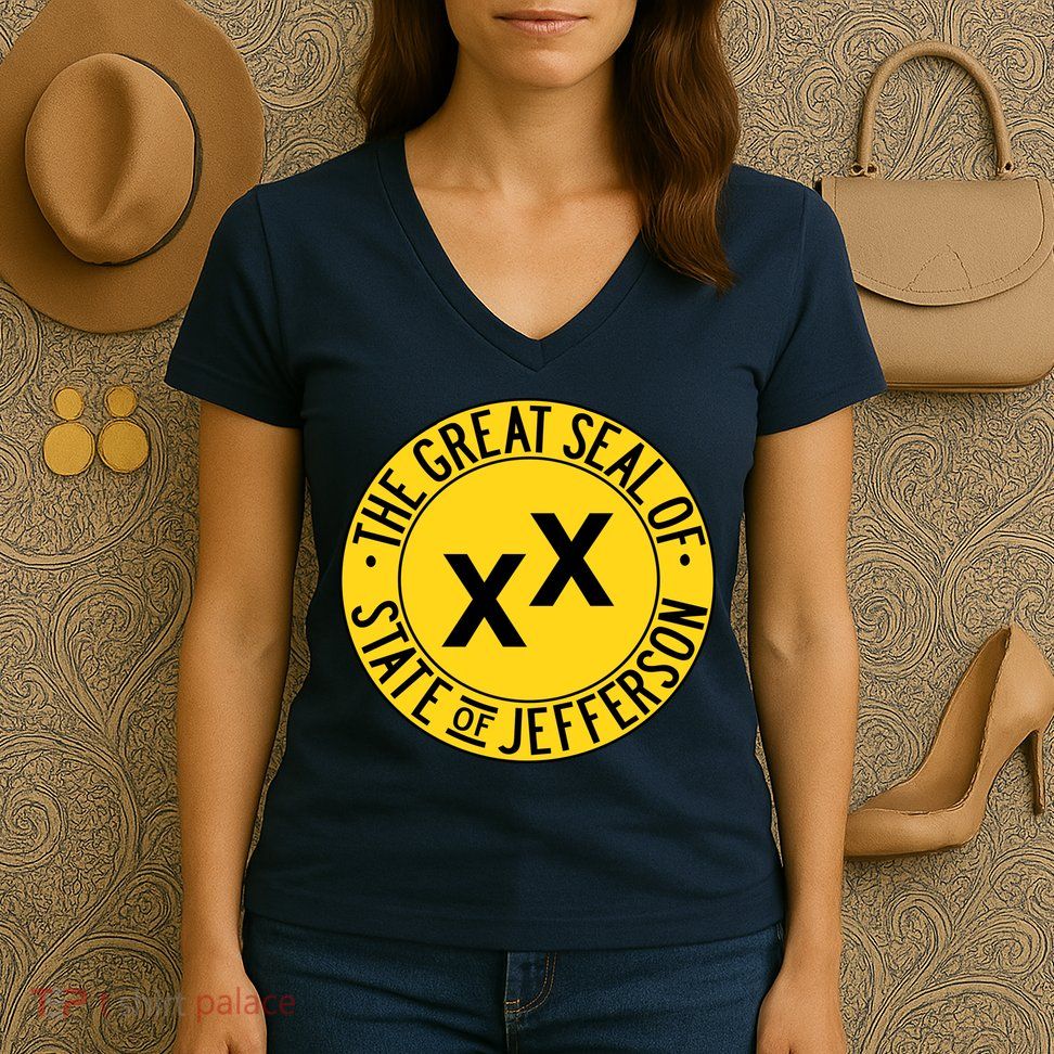 State Of Jefferson Secession Conservative Women's V-Neck T-Shirt