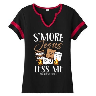 Smore Of Jesus Less Me Christian Camper Church Camping Gifts Ladies Halftime Notch Neck Tee