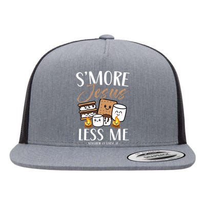 Smore Of Jesus Less Me Christian Camper Church Camping Gifts Flat Bill Trucker Hat