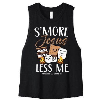 Smore Of Jesus Less Me Christian Camper Church Camping Gifts Women's Racerback Cropped Tank