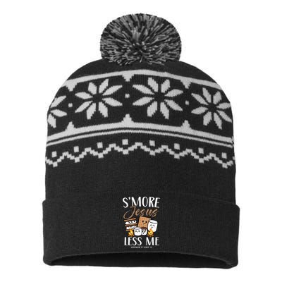 Smore Of Jesus Less Me Christian Camper Church Camping Gifts USA-Made Snowflake Beanie