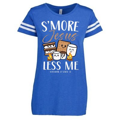 Smore Of Jesus Less Me Christian Camper Church Camping Gifts Enza Ladies Jersey Football T-Shirt