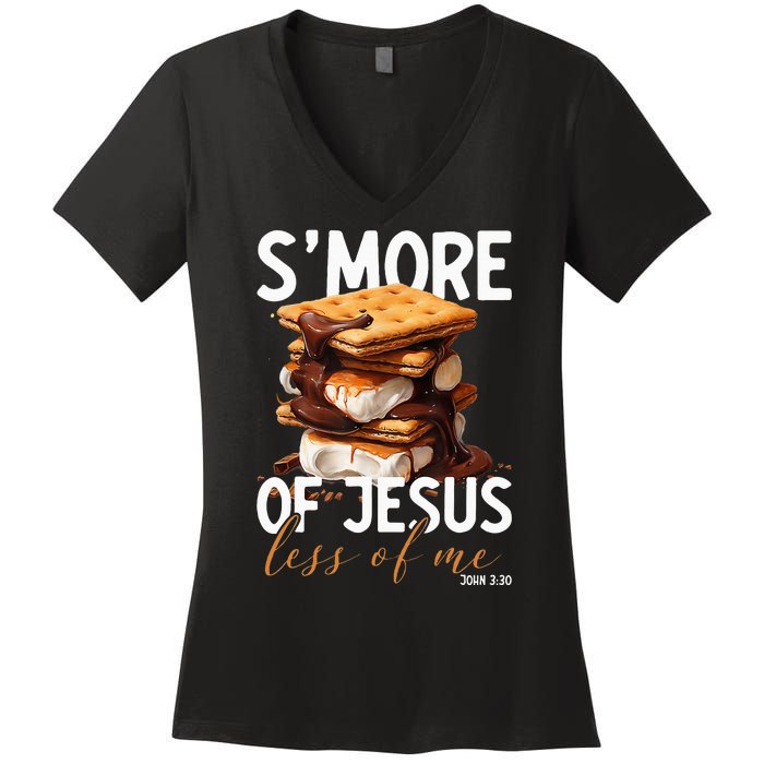 SMore Of Jesus Less Of Me Funny Christian Smore Women's V-Neck T-Shirt