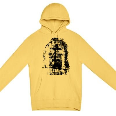 Sketch Of Jesus Face Portrait Premium Pullover Hoodie