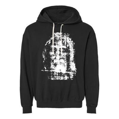 Sketch Of Jesus Face Portrait Garment-Dyed Fleece Hoodie