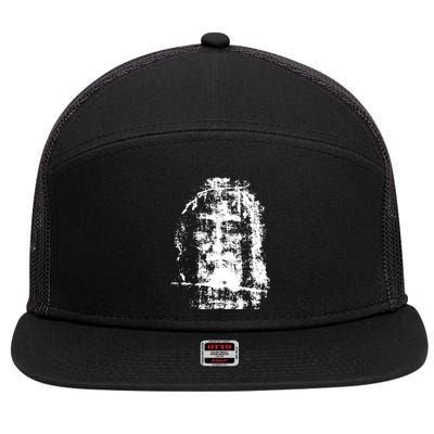 Sketch Of Jesus Face Portrait 7 Panel Mesh Trucker Snapback Hat