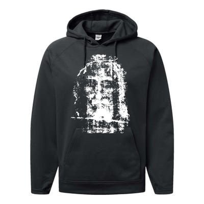 Sketch Of Jesus Face Portrait Performance Fleece Hoodie