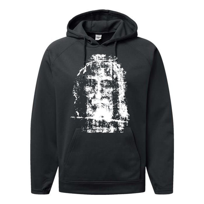 Sketch Of Jesus Face Portrait Performance Fleece Hoodie