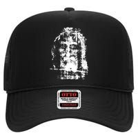 Sketch Of Jesus Face Portrait High Crown Mesh Back Trucker Hat