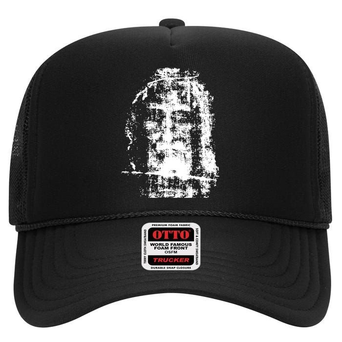 Sketch Of Jesus Face Portrait High Crown Mesh Back Trucker Hat