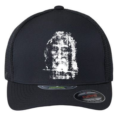 Sketch Of Jesus Face Portrait Flexfit Unipanel Trucker Cap