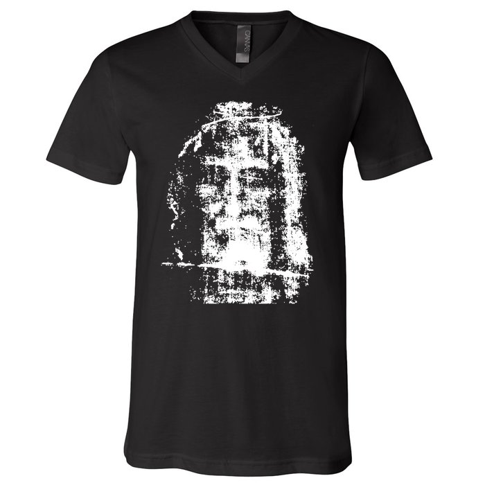 Sketch Of Jesus Face Portrait V-Neck T-Shirt