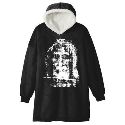 Sketch Of Jesus Face Portrait Hooded Wearable Blanket