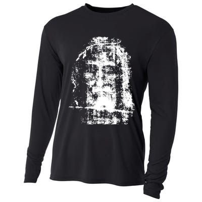 Sketch Of Jesus Face Portrait Cooling Performance Long Sleeve Crew