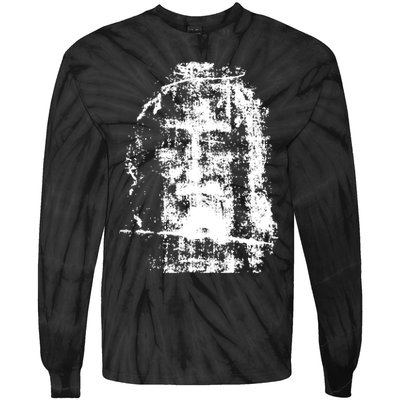 Sketch Of Jesus Face Portrait Tie-Dye Long Sleeve Shirt