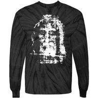 Sketch Of Jesus Face Portrait Tie-Dye Long Sleeve Shirt