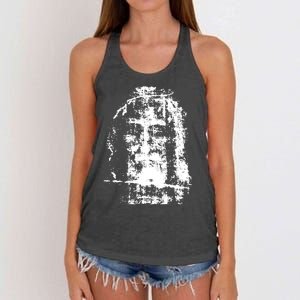 Sketch Of Jesus Face Portrait Women's Knotted Racerback Tank