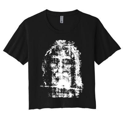 Sketch Of Jesus Face Portrait Crop Top