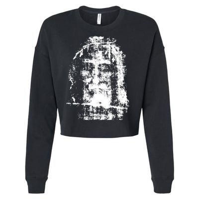 Sketch Of Jesus Face Portrait Cropped Pullover Crew