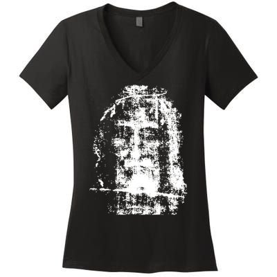 Sketch Of Jesus Face Portrait Women's V-Neck T-Shirt