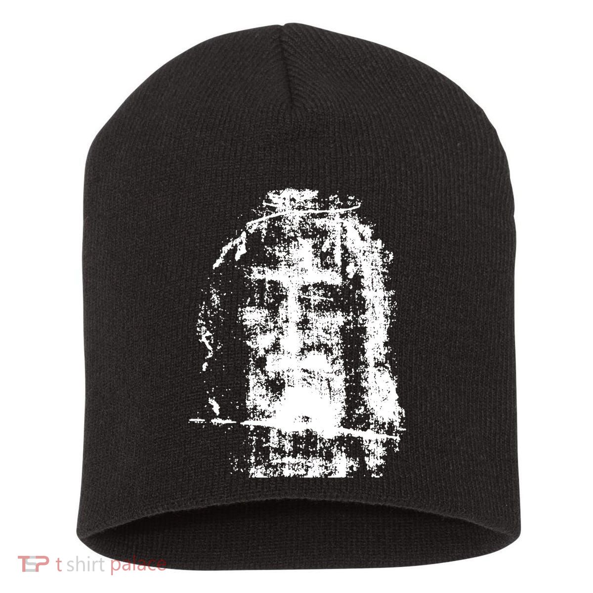 Sketch Of Jesus Face Portrait Short Acrylic Beanie