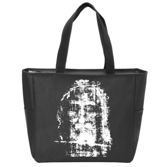 Sketch Of Jesus Face Portrait Zip Tote Bag