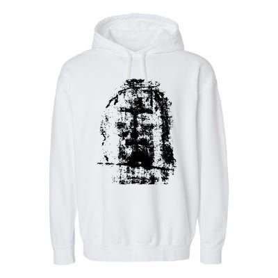 Sketch Of Jesus Face Portrait Garment-Dyed Fleece Hoodie