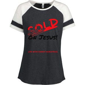 Sold On Jesus Cross Enza Ladies Jersey Colorblock Tee