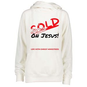 Sold On Jesus Cross Womens Funnel Neck Pullover Hood