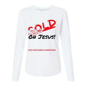 Sold On Jesus Cross Womens Cotton Relaxed Long Sleeve T-Shirt