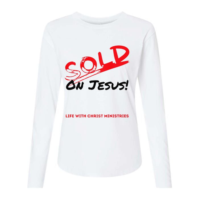 Sold On Jesus Cross Womens Cotton Relaxed Long Sleeve T-Shirt